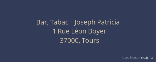 Bar, Tabac    Joseph Patricia