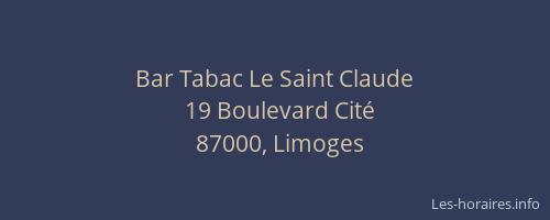 Bar Tabac Le Saint Claude