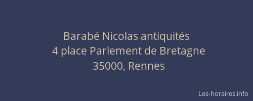 Barabé Nicolas antiquités