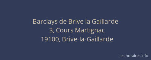 Barclays de Brive la Gaillarde