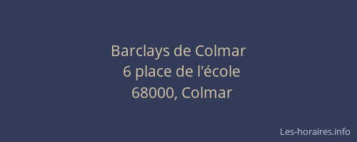 Barclays de Colmar