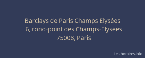 Barclays de Paris Champs Elysées
