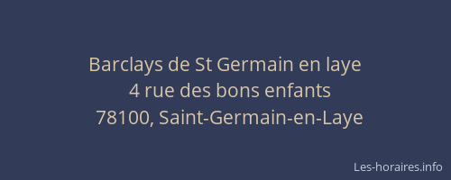 Barclays de St Germain en laye