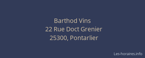 Barthod Vins