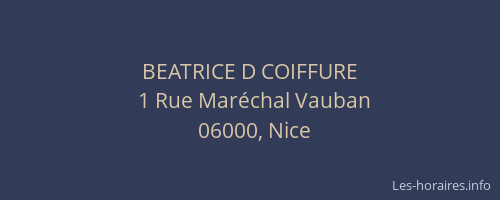 BEATRICE D COIFFURE