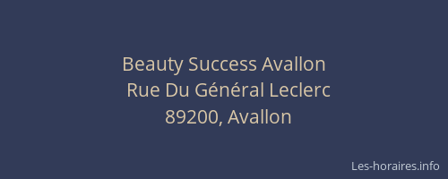 Beauty Success Avallon