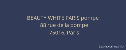 BEAUTY WHITE PARIS pompe