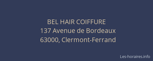 BEL HAIR COIFFURE