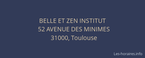 BELLE ET ZEN INSTITUT