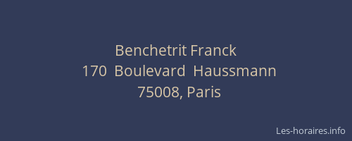 Benchetrit Franck