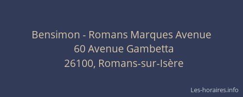 Bensimon - Romans Marques Avenue