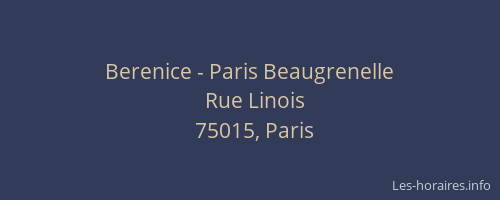 Berenice - Paris Beaugrenelle