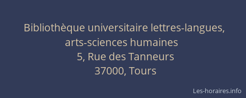 Bibliothèque universitaire lettres-langues, arts-sciences humaines