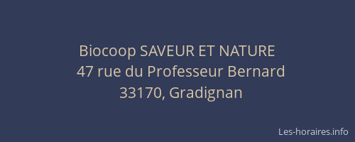 Biocoop SAVEUR ET NATURE