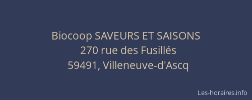 Biocoop SAVEURS ET SAISONS