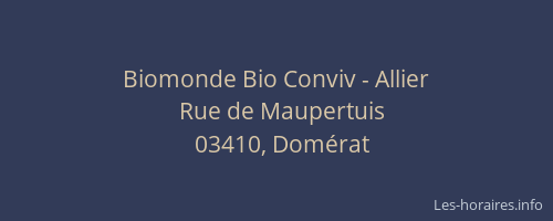 Biomonde Bio Conviv - Allier