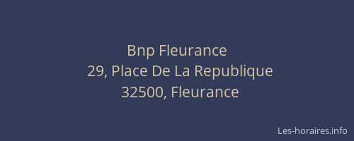 Bnp Fleurance