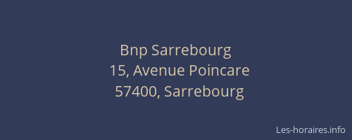 Bnp Sarrebourg