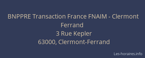 BNPPRE Transaction France FNAIM - Clermont Ferrand