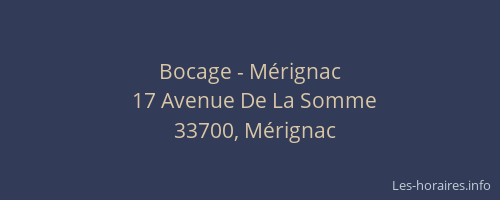 Bocage - Mérignac