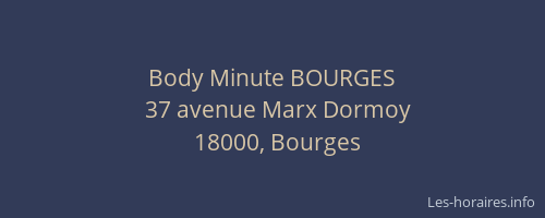 Body Minute BOURGES