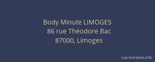 Body Minute LIMOGES