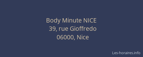 Body Minute NICE