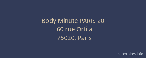 Body Minute PARIS 20