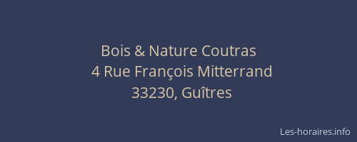 Bois & Nature Coutras