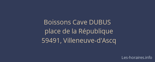 Boissons Cave DUBUS