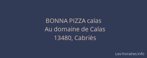 BONNA PIZZA calas