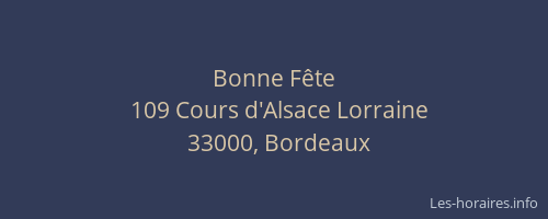 Bonne Fête