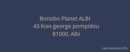 Bonobo Planet ALBI