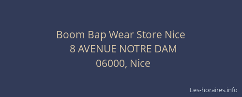 Boom Bap Wear Store Nice