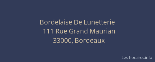 Bordelaise De Lunetterie