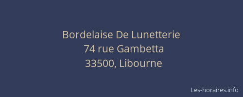 Bordelaise De Lunetterie