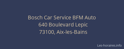 Bosch Car Service BFM Auto