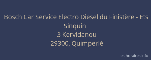 Bosch Car Service Electro Diesel du Finistère - Ets Sinquin