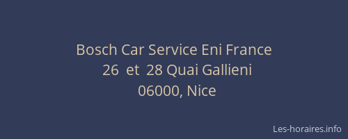 Bosch Car Service Eni France