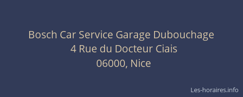 Bosch Car Service Garage Dubouchage