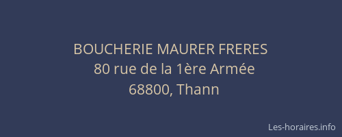 BOUCHERIE MAURER FRERES