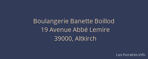 Boulangerie Banette Boillod