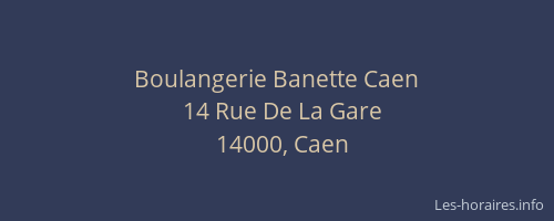 Boulangerie Banette Caen