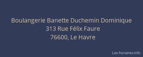 Boulangerie Banette Duchemin Dominique