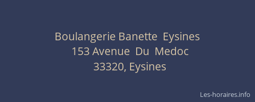 Boulangerie Banette  Eysines