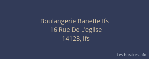 Boulangerie Banette Ifs