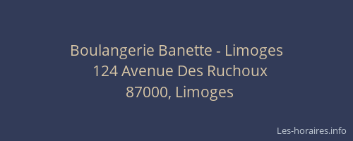 Boulangerie Banette - Limoges