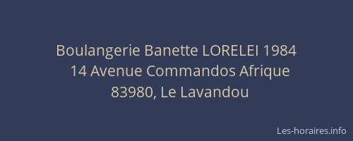 Boulangerie Banette LORELEI 1984