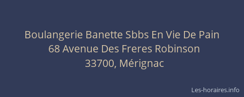 Boulangerie Banette Sbbs En Vie De Pain