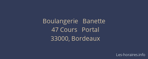 Boulangerie   Banette